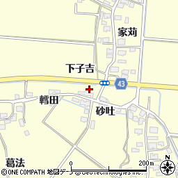 秋田県由利本荘市葛法下子吉125周辺の地図