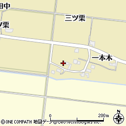 秋田県横手市下境三ツ栗周辺の地図
