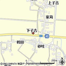 秋田県由利本荘市葛法下子吉94周辺の地図