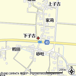 秋田県由利本荘市葛法下子吉1周辺の地図