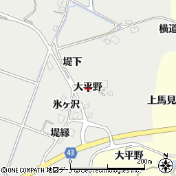 秋田県由利本荘市船岡大平野周辺の地図