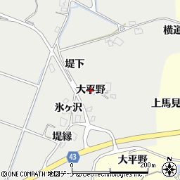 秋田県由利本荘市船岡（大平野）周辺の地図