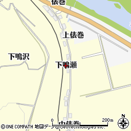 秋田県由利本荘市南福田（下鳴瀬）周辺の地図