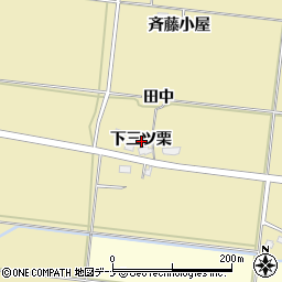 秋田県横手市下境下三ツ栗周辺の地図