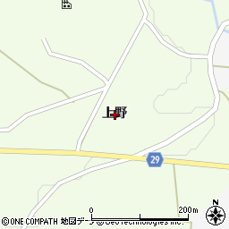 秋田県横手市大森町上溝上野周辺の地図