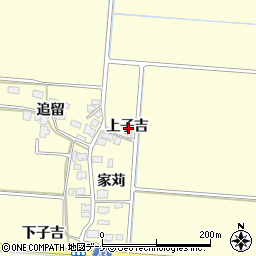 秋田県由利本荘市葛法上子吉周辺の地図