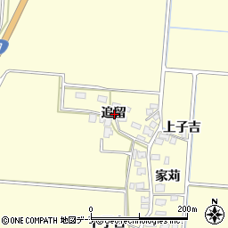 秋田県由利本荘市葛法追留周辺の地図