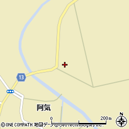 秋田県横手市大雄東阿気周辺の地図