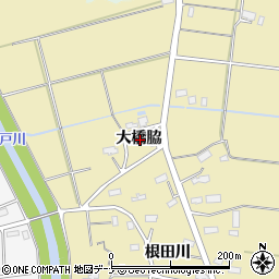 秋田県横手市下境大橋脇周辺の地図