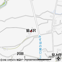 秋田県横手市杉沢狼ノ沢周辺の地図