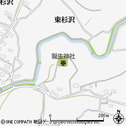 誕生神社周辺の地図