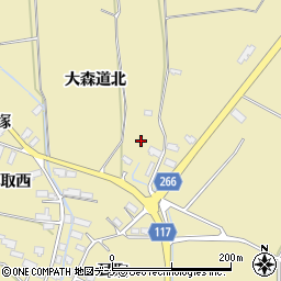 秋田県横手市大雄大森道北周辺の地図