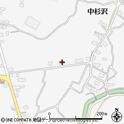 秋田県横手市杉沢中杉沢周辺の地図