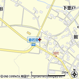 秋田県横手市上境番匠田周辺の地図