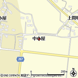 秋田県横手市上境中小屋周辺の地図
