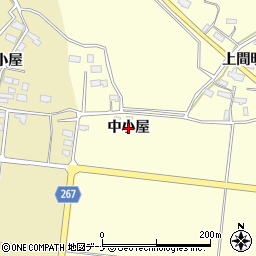 秋田県横手市上境（中小屋）周辺の地図