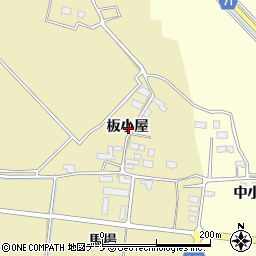 秋田県横手市下境板小屋周辺の地図