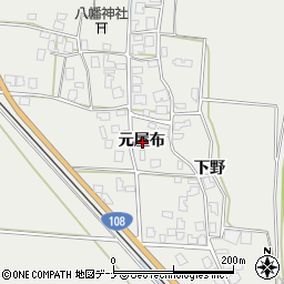 秋田県由利本荘市玉ノ池元屋布周辺の地図