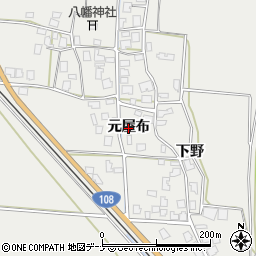 秋田県由利本荘市玉ノ池（元屋布）周辺の地図