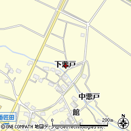 秋田県横手市上境下悪戸周辺の地図
