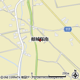 秋田県横手市大雄傾城塚南周辺の地図