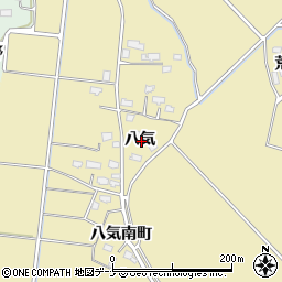 秋田県横手市下境八気周辺の地図