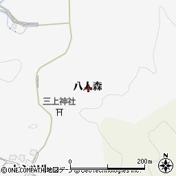秋田県由利本荘市万願寺八人森周辺の地図