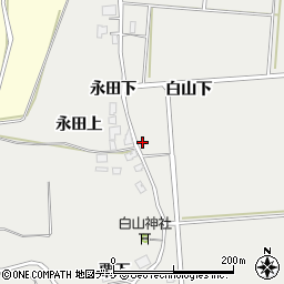秋田県由利本荘市船岡永田下107周辺の地図