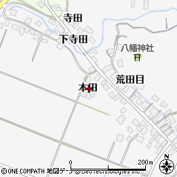 秋田県由利本荘市万願寺本田周辺の地図