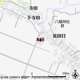 秋田県由利本荘市万願寺（本田）周辺の地図