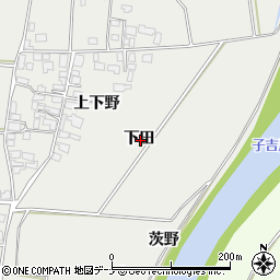 秋田県由利本荘市宮内下田周辺の地図