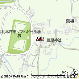 秋田県由利本荘市荒町（古里）周辺の地図