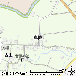秋田県由利本荘市荒町真城周辺の地図