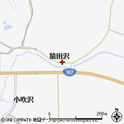 秋田県由利本荘市万願寺猿田沢3周辺の地図