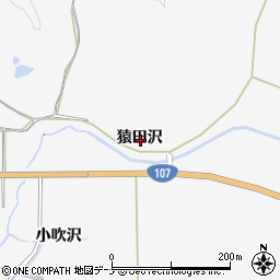 秋田県由利本荘市万願寺猿田沢周辺の地図