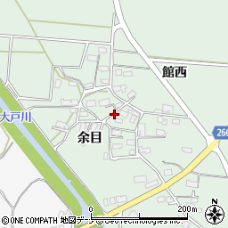 秋田県横手市黒川余目周辺の地図