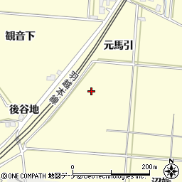 秋田県由利本荘市藤崎元馬引周辺の地図