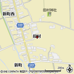秋田県横手市大雄田村周辺の地図