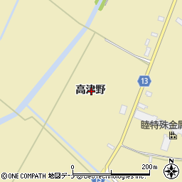 〒013-0443 秋田県横手市大雄高津野の地図