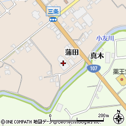 秋田県由利本荘市三条蒲田10-1周辺の地図