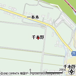 秋田県横手市黒川千本野周辺の地図