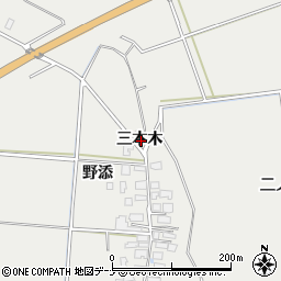 秋田県由利本荘市宮内三本木周辺の地図