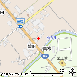 秋田県由利本荘市三条蒲田27周辺の地図