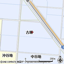 秋田県由利本荘市埋田古堰周辺の地図