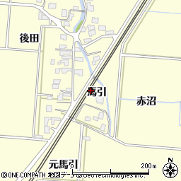 秋田県由利本荘市藤崎馬引周辺の地図
