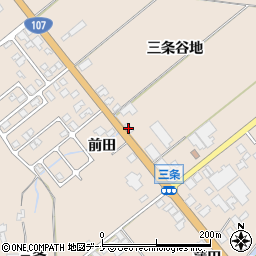秋田県由利本荘市三条三条谷地117周辺の地図