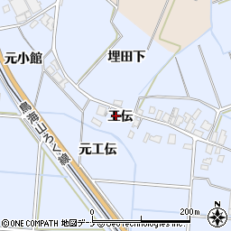 秋田県由利本荘市埋田工伝周辺の地図