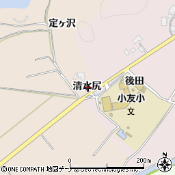 秋田県由利本荘市三条清水尻周辺の地図