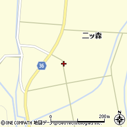 秋田県横手市大森町十日町東二ッ森周辺の地図