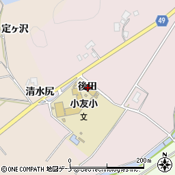 秋田県由利本荘市館前後田周辺の地図
